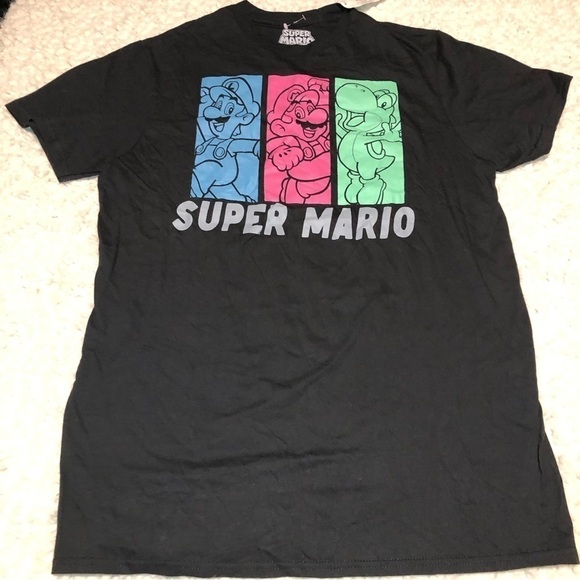 nwt Super Mario Luigi Yoshi Closeups Cotton Graphic Tee T Shirt Womens Size M - Picture 2 of 6